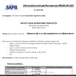Déclaration des performances Prémur A2C soutènement